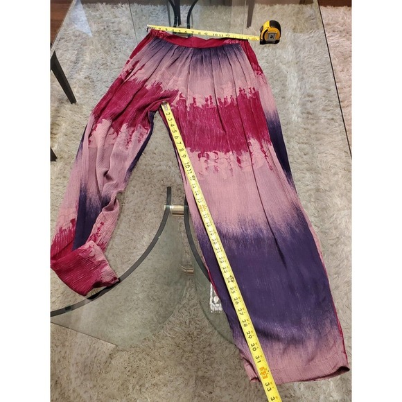 Mina Collection Womens Multicolor Tie Dye 100% Rayon Pull On Harem Pant M - Picture 8 of 13
